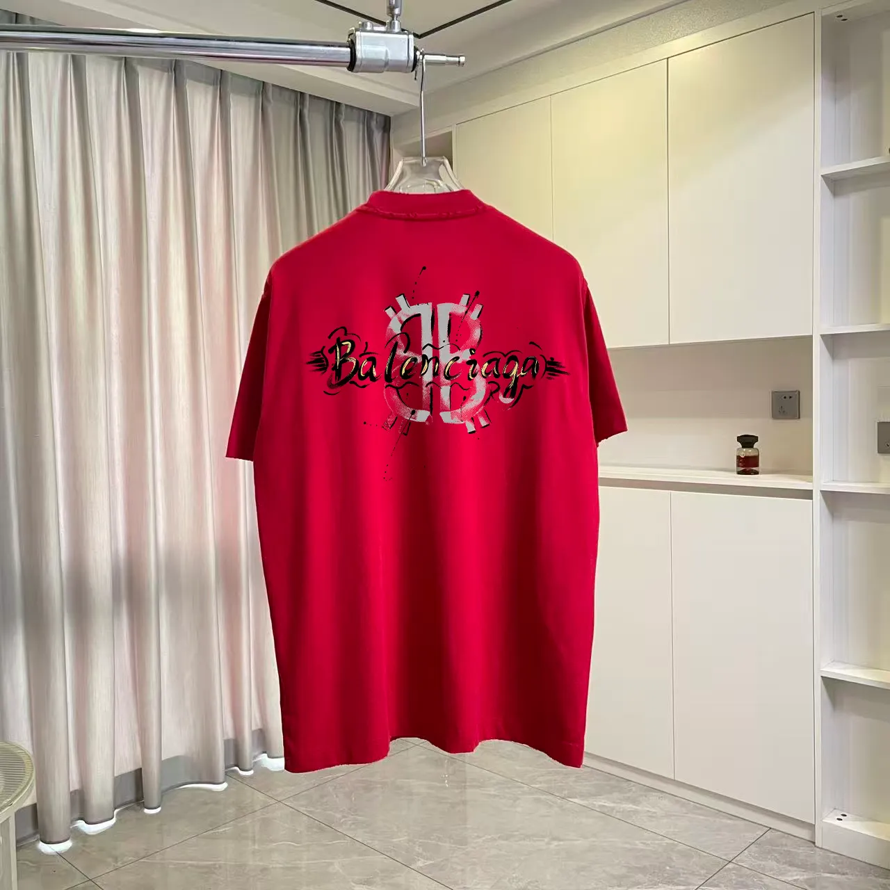 BALENCI*GA 2026 New Arrival logo 320g T Same Style Size：S M L XL XXL ：Black Red Green